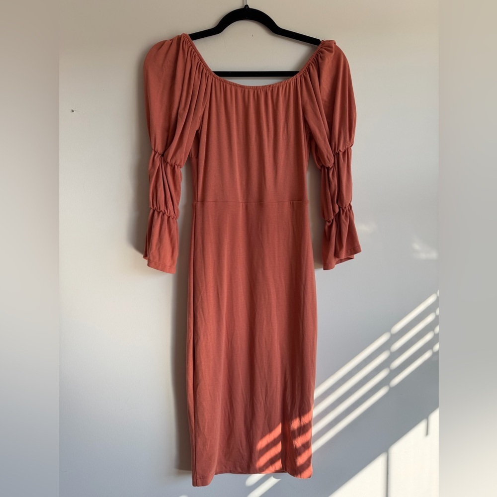 HYFVE Rust Orange Midi Dress - Picture 3 of 4